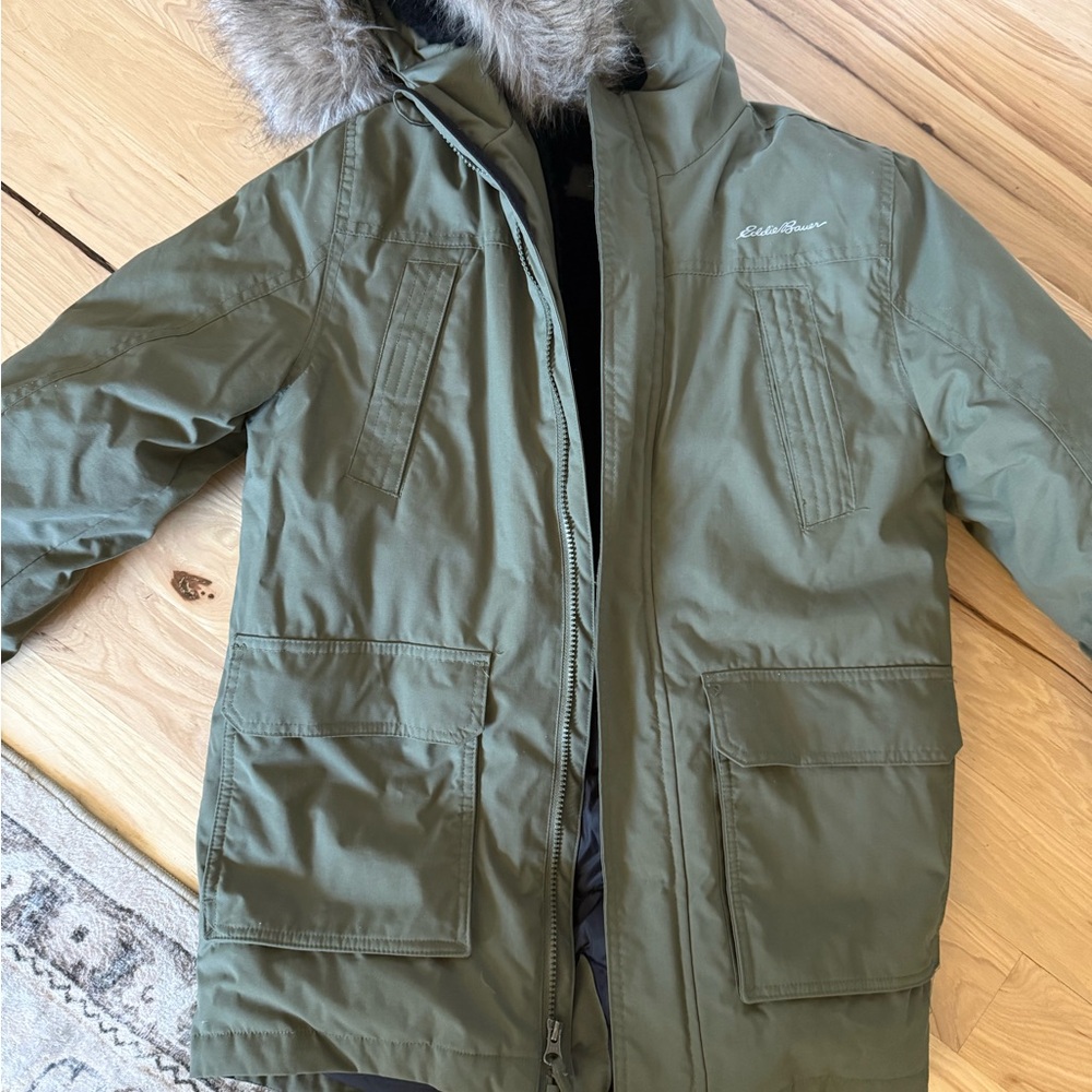 Eddie Bauer Kids Green Parka Jacket